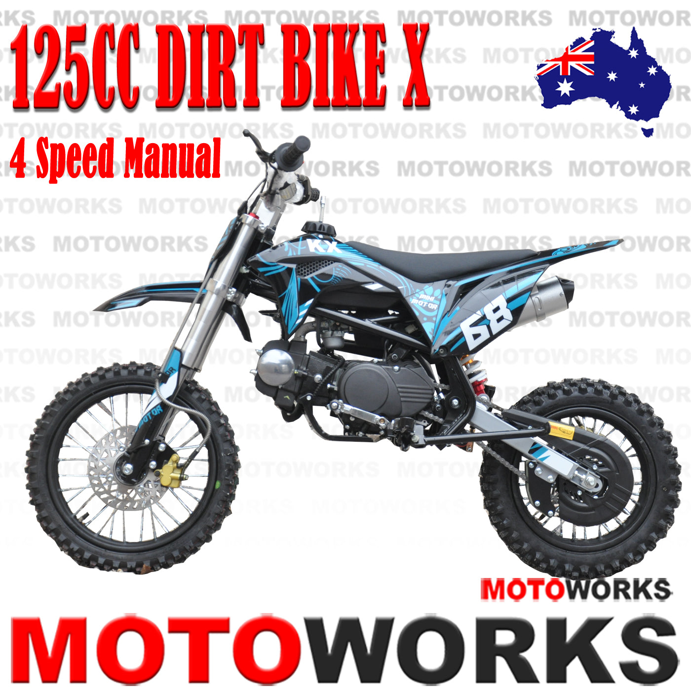 Motoworks 125cc Motorbike Blue - X